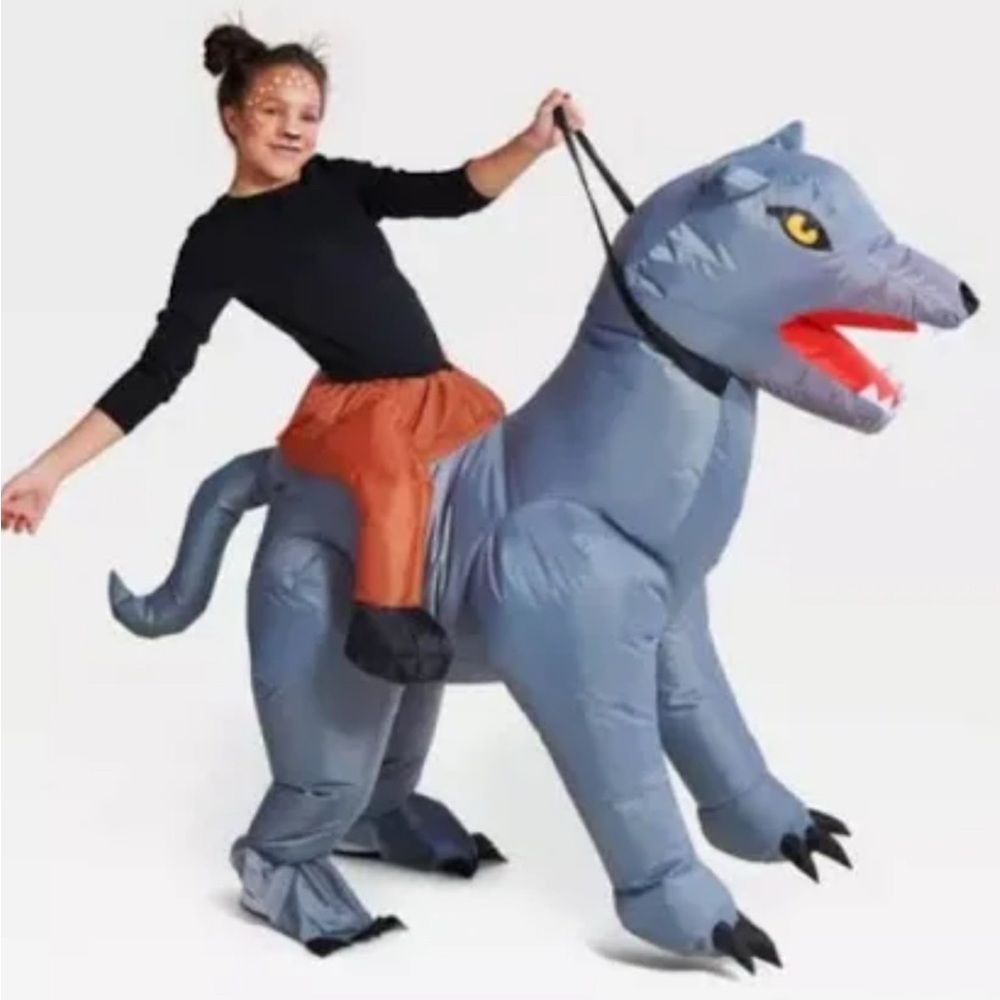 Kids Inflatable Wolf Costume with Rider